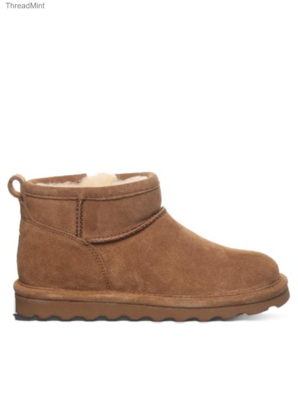 Youth Suede Ankle Boots Warm Wool Blend Lining Pull-On